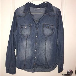 H&M Mid Wash Denim Button Up